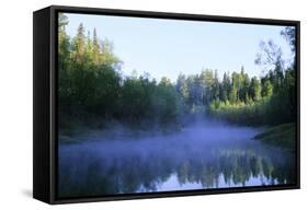 Morning Mist over River Negustyah-Andrey Zvoznikov-Framed Stretched Canvas