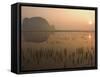 Morning Mist, Sunrise, Limestone Mountain Scenery, Tam Coc, Ninh Binh, North Vietnam-Christian Kober-Framed Stretched Canvas