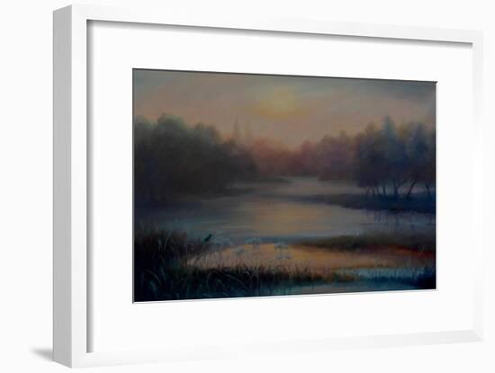 Morning Mist with Kingfisher, 2018-Lee Campbell-Framed Giclee Print