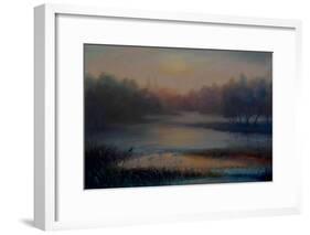 Morning Mist with Kingfisher, 2018-Lee Campbell-Framed Giclee Print