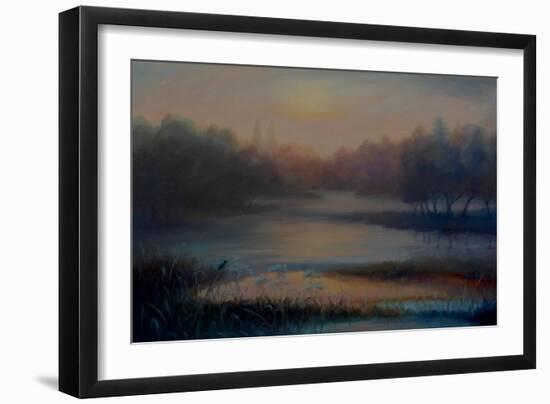Morning Mist with Kingfisher, 2018-Lee Campbell-Framed Giclee Print