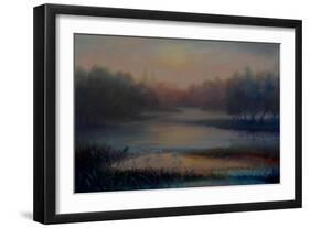 Morning Mist with Kingfisher, 2018-Lee Campbell-Framed Giclee Print