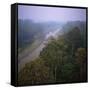 Morning Mists in Rio Negro Region of Amazon Rainforest, Amazonas State, Brazil, South America-Geoff Renner-Framed Stretched Canvas