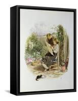 Morning News-Myles Birket Foster-Framed Stretched Canvas