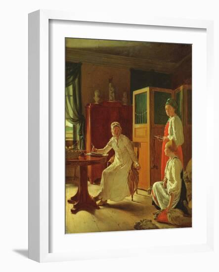 Morning of the Lady of the the Manor, 1823-Aleksei Gavrilovich Venetsianov-Framed Giclee Print