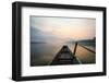 Morning of the Lake with  the Boat-jannoon028-Framed Photographic Print