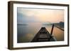 Morning of the Lake with  the Boat-jannoon028-Framed Photographic Print