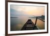 Morning of the Lake with  the Boat-jannoon028-Framed Photographic Print