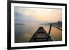 Morning of the Lake with  the Boat-jannoon028-Framed Photographic Print