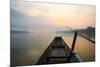 Morning of the Lake with  the Boat-jannoon028-Mounted Photographic Print