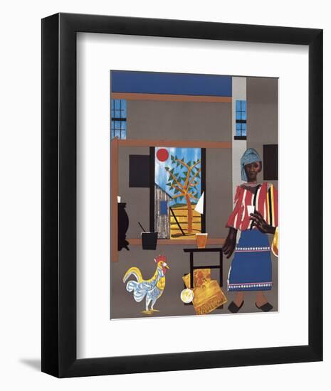 Morning of the Rooster, c.1980-Romare Bearden-Framed Art Print