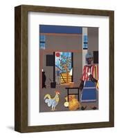 Morning of the Rooster, c.1980-Romare Bearden-Framed Art Print