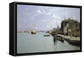 Morning on Giudecca, 1892-Guglielmo Ciardi-Framed Stretched Canvas