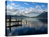 Morning on Lake Atitlan with Toliman Volcano, Panajachel, Solola, Western Highlands, Guatemala-Cindy Miller Hopkins-Stretched Canvas