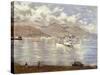 Morning on Lake Maggiore, 1896, by Enrico Reycend-null-Stretched Canvas