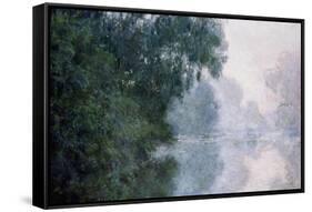 Morning on the Seine, Effect of Mist-Claude Monet-Framed Stretched Canvas