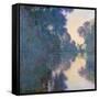 Morning on the Seine Near Giverny-Claude Monet-Framed Stretched Canvas