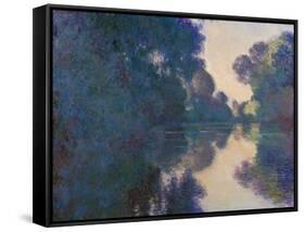 Morning on the Seine near Giverny-Claude Monet-Framed Stretched Canvas