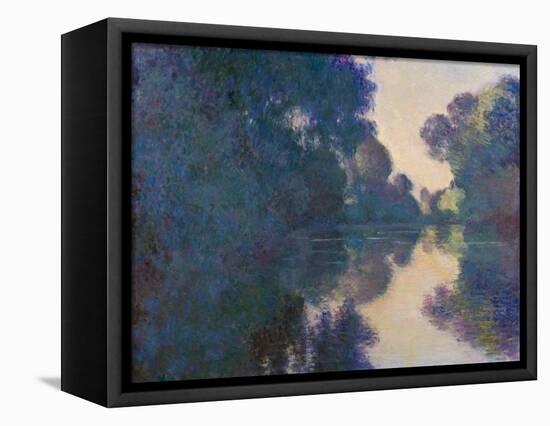 Morning on the Seine near Giverny-Claude Monet-Framed Stretched Canvas