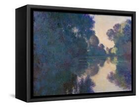 Morning on the Seine near Giverny-Claude Monet-Framed Stretched Canvas