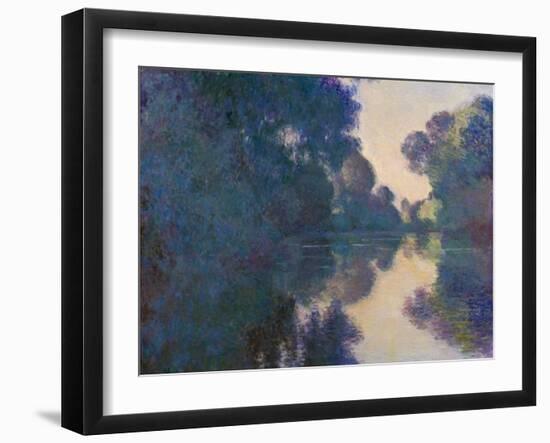 Morning on the Seine near Giverny-Claude Monet-Framed Art Print