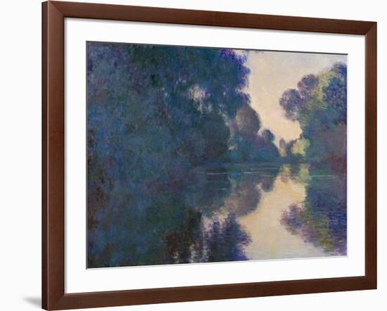 Morning on the Seine near Giverny-Claude Monet-Framed Art Print