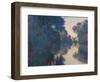 Morning on the Seine near Giverny-Claude Monet-Framed Art Print