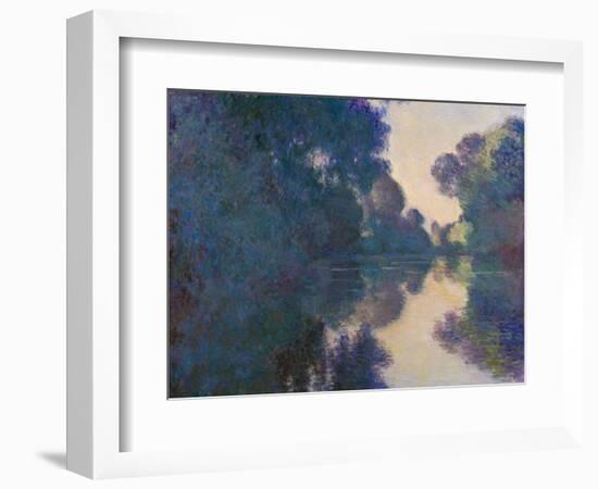 Morning on the Seine near Giverny-Claude Monet-Framed Art Print