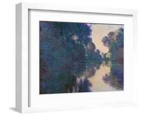 Morning on the Seine near Giverny-Claude Monet-Framed Art Print