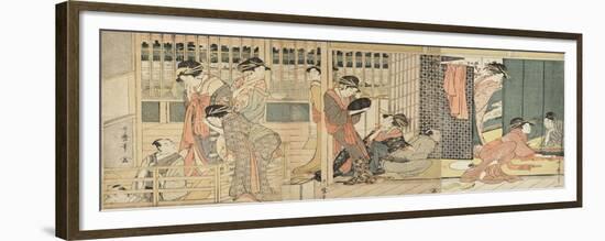 Morning Parting at the Temporary Lodgings of the Pleasure Quarter, 1801-Kitagawa Utamaro-Framed Giclee Print