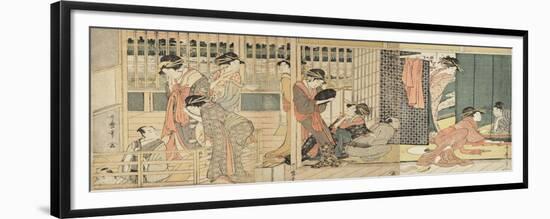 Morning Parting at the Temporary Lodgings of the Pleasure Quarter, 1801-Kitagawa Utamaro-Framed Giclee Print