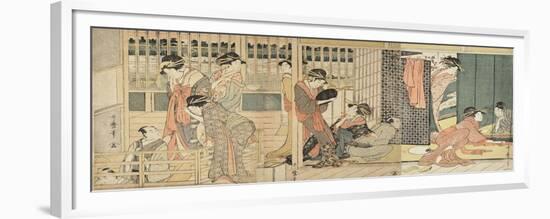 Morning Parting at the Temporary Lodgings of the Pleasure Quarter, 1801-Kitagawa Utamaro-Framed Giclee Print