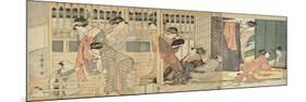 Morning Parting at the Temporary Lodgings of the Pleasure Quarter, 1801-Kitagawa Utamaro-Mounted Giclee Print