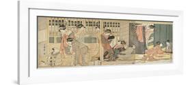 Morning Parting at the Temporary Lodgings of the Pleasure Quarter, 1801-Kitagawa Utamaro-Framed Giclee Print