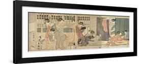 Morning Parting at the Temporary Lodgings of the Pleasure Quarter, 1801-Kitagawa Utamaro-Framed Giclee Print