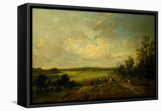 Morning, Pen Pole Point, Bristol Channel (Oil on Canvas)-Alfred Vickers-Framed Stretched Canvas
