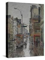 Morning Rain, Broadway and Canal Street, 2017-Peter Brown-Stretched Canvas