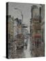 Morning Rain, Broadway and Canal Street, 2017-Peter Brown-Stretched Canvas