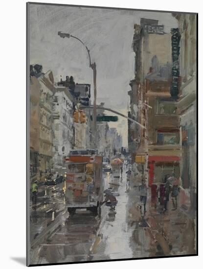 Morning Rain, Broadway and Canal Street, 2017-Peter Brown-Mounted Giclee Print