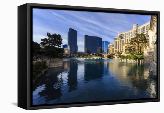 Morning Reflections in Bellagio Lake, Las Vegas, Nevada, United States of America, North America-Eleanor Scriven-Framed Stretched Canvas