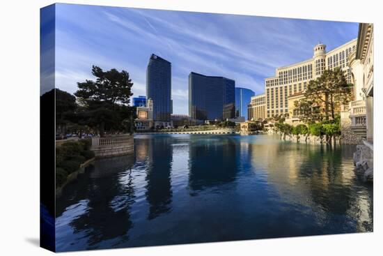 Morning Reflections in Bellagio Lake, Las Vegas, Nevada, United States of America, North America-Eleanor Scriven-Stretched Canvas