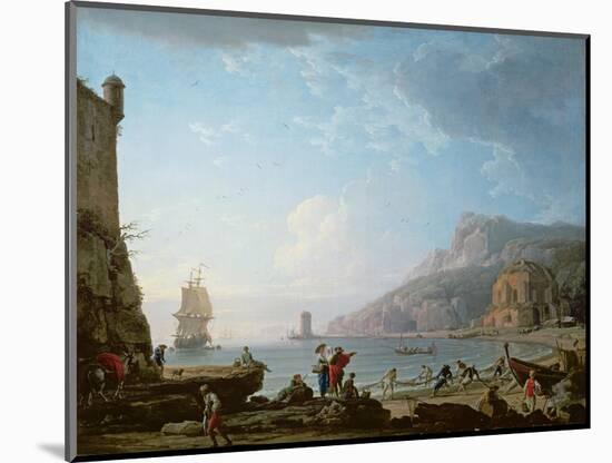 Morning Scene in a Bay, 1752-Claude Joseph Vernet-Mounted Giclee Print