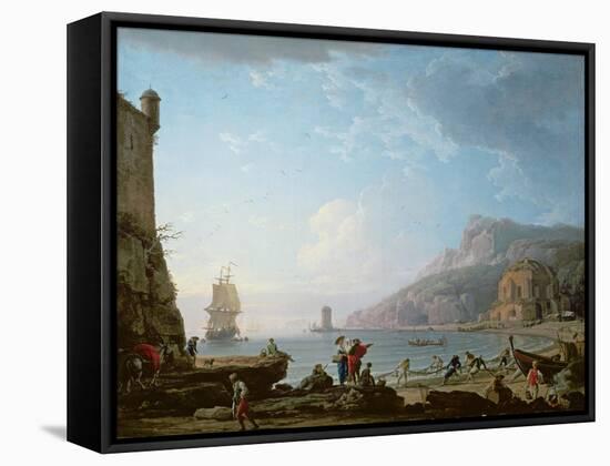 Morning Scene in a Bay, 1752-Claude Joseph Vernet-Framed Stretched Canvas