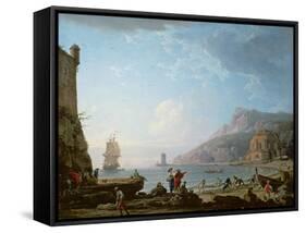 Morning Scene in a Bay, 1752-Claude Joseph Vernet-Framed Stretched Canvas