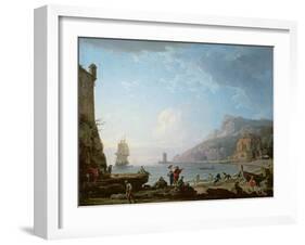 Morning Scene in a Bay, 1752-Claude Joseph Vernet-Framed Giclee Print