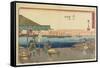 Morning Scene in Samezu, Shinagawa, 1841-1842-Utagawa Hiroshige-Framed Stretched Canvas