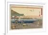 Morning Scene in Samezu, Shinagawa, 1841-1842-Utagawa Hiroshige-Framed Giclee Print