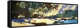 Morning Shadows on the Beach-Darrell Hill-Framed Stretched Canvas