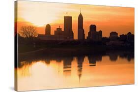 Morning Silhouette of Indianapolis-benkrut-Stretched Canvas