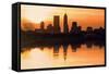 Morning Silhouette of Indianapolis-benkrut-Framed Stretched Canvas